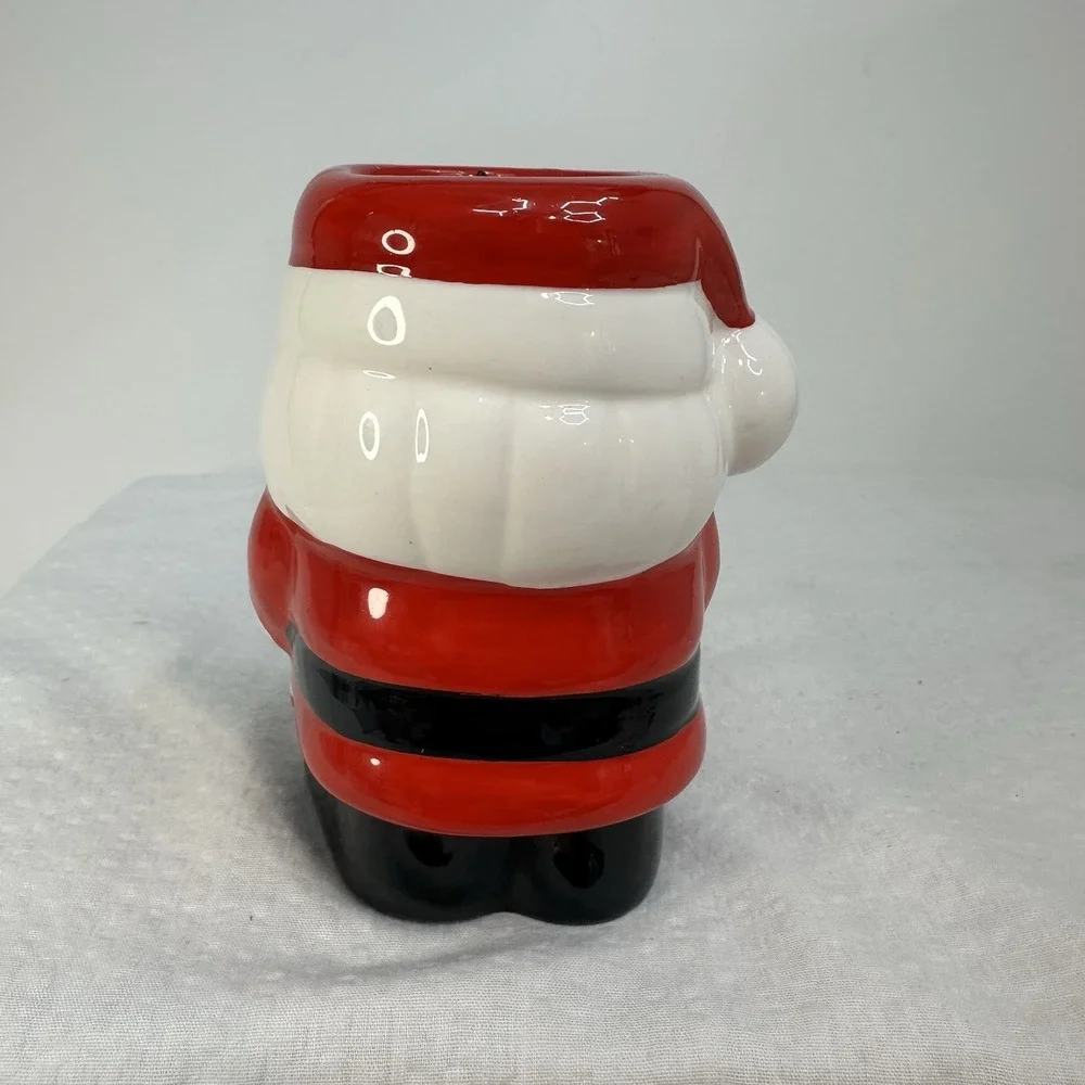 Vintage Russ Berrie Ceramic Santa Candle Holder Tea Light Christmas‎ Taiwan